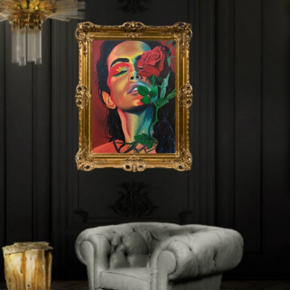 As she blooms original oil painting - Picture 3 of 7